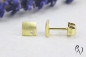 Preview: Ohrstecker Gold 585/- mit Brillant, Miniquadrat strichmatt