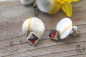 Preview: Ohrstecker Nadeen, Silber 925/- und Feingold mit Granat