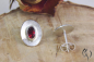 Preview: Ohrstecker Jawaher, Silber 925/- mit rotem Spinell