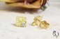 Preview: Ohrstecker Gold 750/-, Kleine zerknitterte Quadrate, 6,5 mm mit Brillant