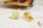 Preview: Ohrstecker Gold 750/-, Kleine zerknitterte Quadrate, 6,5 mm mit Brillant