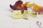 Preview: Ohrstecker Gold 585/-, Kleine zerknitterte Quadrate, 6,5 mm