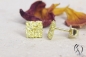 Preview: Ohrstecker Gold 585/-, Kleine zerknitterte Quadrate, 6,5 mm