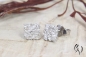 Preview: Ohrstecker Platin 950/-, Kleine zerknitterte Quadrate, 6,5 mm