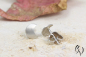 Preview: Ohrstecker Taini, Platin 950/-, kleiner Halbmond strichmatt