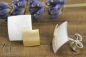 Preview: Ohrstecker Doppelquadrat, Silber 925/- mit Roségold 750/-