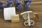 Preview: Ohrstecker Doppelquadrat, Silber 925/- mit Roségold 750/-