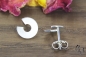 Preview: Ohrstecker Silber 925/-, offene kleine Kreisscheibe, strichmatt