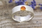 Preview: Ring Kaami, Silber 925/- mit seitlich versetztem Mandaringranat-Cabouchon