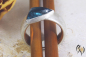 Preview: Ring Cariba, Silber 925/- mit blauem, dreieckigem Turmalin-Cabouchon