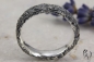 Preview: Schmaler Ring aus geschwärztem Silber 925/-, Zerknittert, 4 mm, oval