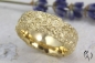 Preview: Breiter Ring aus vergoldetem Silber 925/-, Zerknittert, 8 mm, oval