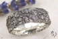 Preview: Breiter Ring aus geschwärztem Silber 925/-, Zerknittert, 8 mm, oval