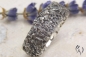 Preview: Breiter Ring aus geschwärztem Silber 925/-, Zerknittert, 8 mm, oval