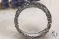 Preview: Breiter Ring aus geschwärztem Silber 925/-, Zerknittert, 8 mm, oval