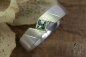 Preview: Ring Sadia, Silber 925/- mit grünem Turmalin und goldenen Streifen