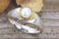 Preview: Ring Jumana, Silber 925/- mit Süßwasserperle, teilvergoldet