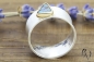 Preview: Ring Raeka, Silber 925/- mit dreieckigem Boulderopal in Gold 750/- gefasst