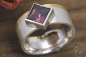 Preview: Ring Zahabou, Silber 925/- und Gold 750/- mit pflaumenfarbenem Turmalin