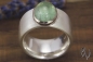 Preview: Ring Atris, Silber 925/- mit wasserblauem Turmalin-Cabouchon