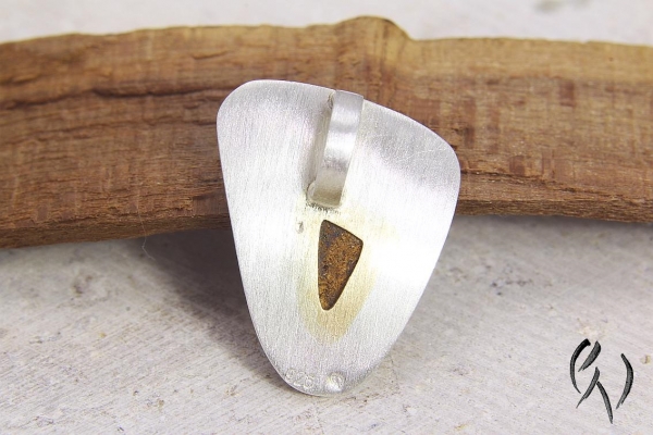 Preview: Anhänger Irida, Silber 925/- mit Opal in einer Goldfassung