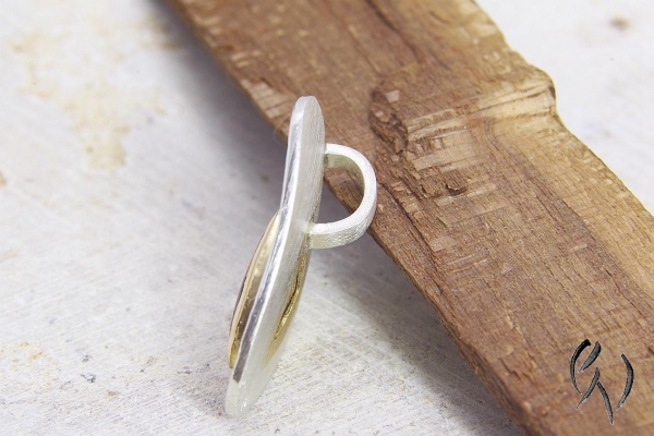 Preview: Anhänger Irida, Silber 925/- mit Opal in einer Goldfassung