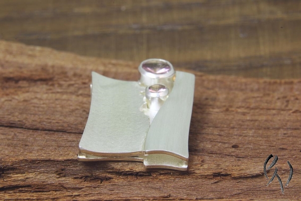 Anhänger Asha, Silber 925/- mit zwei rosa Turmalinen