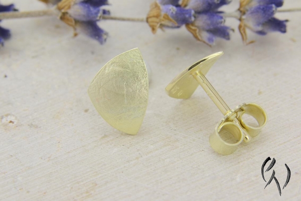Preview: Ohrstecker Zenai, Gold 585/-, papierstrukturiert