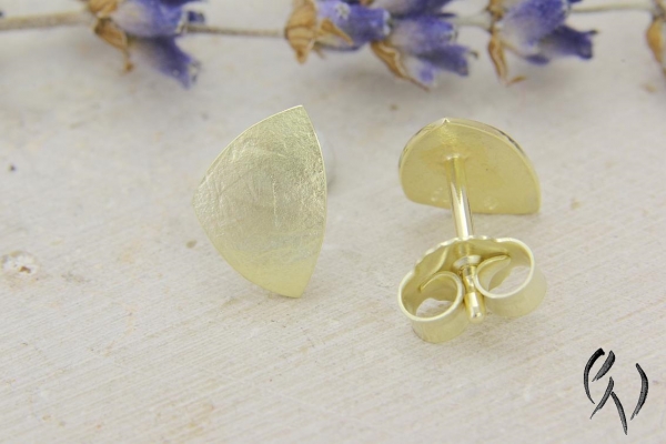 Ohrstecker Zenai, Gold 585/-, papierstrukturiert