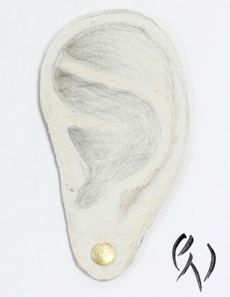 Ohrstecker Mini-Sonne, Gold 750/- mattgekratzt