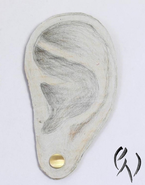 Ohrstecker Mini-Sonne, Gold 750/- strichmatt