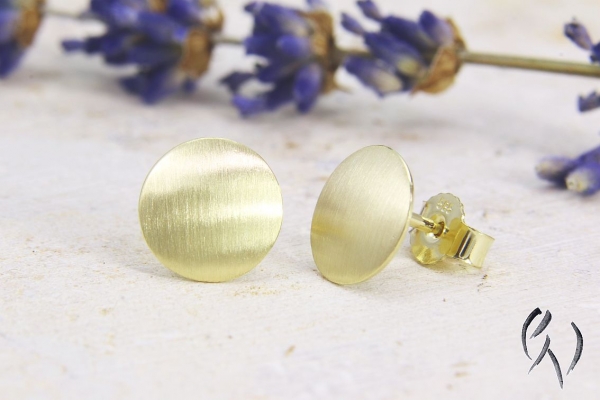 Preview: Ohrstecker Iniabi , Gold 585/-, strichmatt