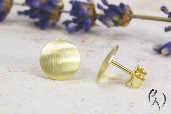 Preview: Ohrstecker Iniabi , Gold 585/-, strichmatt