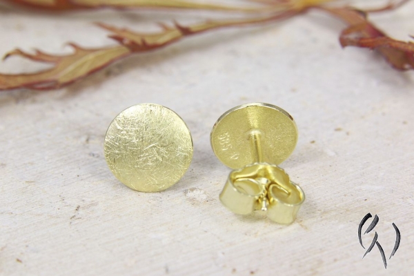 Ohrstecker Andreis, Gold 585/-, mattgekratzt
