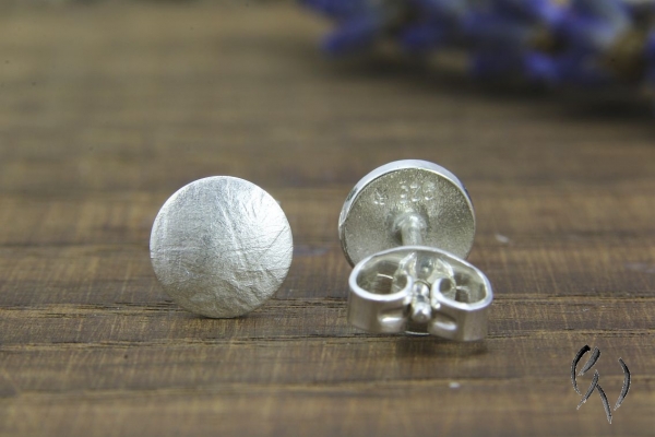 Preview: Ohrstecker Amari, Silber 925/-, kleiner Vollmond, papierstrukturiert