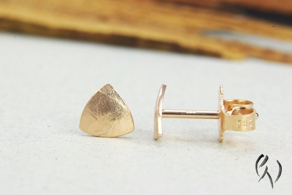 Preview: Minidreieck papierstrukturiert, Rotgold 585/-