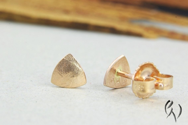 Preview: Minidreieck papierstrukturiert, Rotgold 585/-