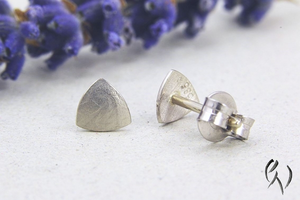 Preview: Minidreieck papierstrukturiert, Weißgold 585/-