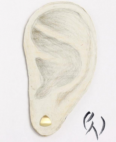 Minidreieck strichmatt, Roségold 585/-