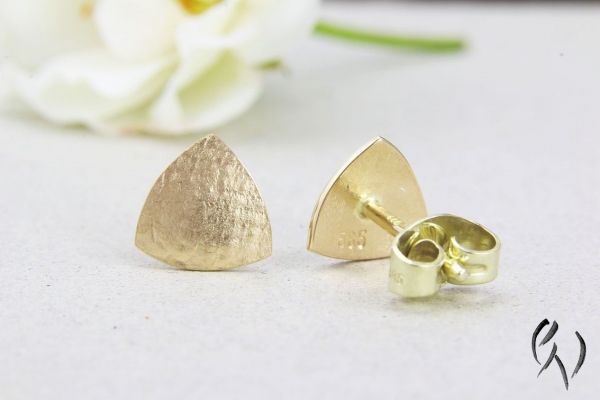 Preview: Ohrstecker Eldreiede, Roségold 585/-, leinenstrukturiert