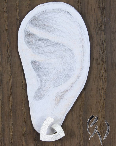 Ohrstecker Silber 925/-, kleine Triangel, 12,5 mm, mattgekratzt