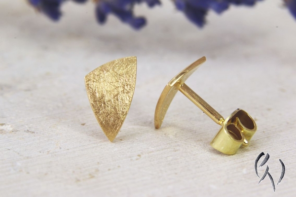 Preview: Ohrstecker Selas, Gold 750/-, mattgekratzt