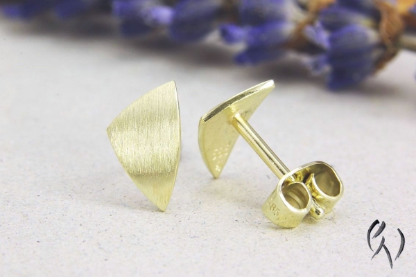Preview: Ohrstecker Selas, Gold 585/-, strichmatt