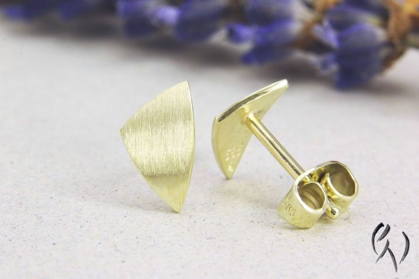 Preview: Ohrstecker Selas, Gold 585/-, strichmatt