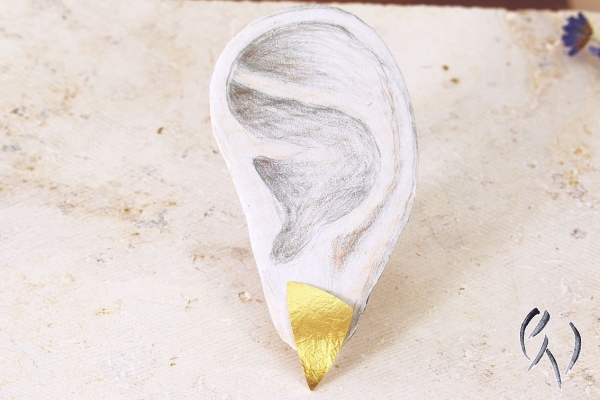 Ohrstecker Sela, Gold 750/-, papierstrukturiert