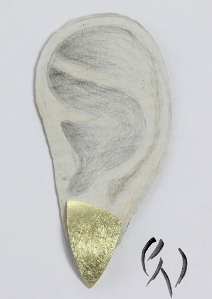 Ohrstecker Selan, Gold 585/-, strichmatt