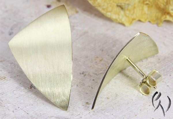 Ohrstecker Selan, Gold 585/-, strichmatt
