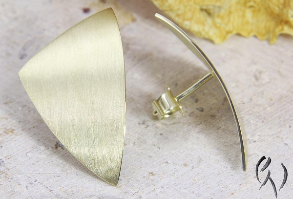 Ohrstecker Selan, Gold 585/-, strichmatt