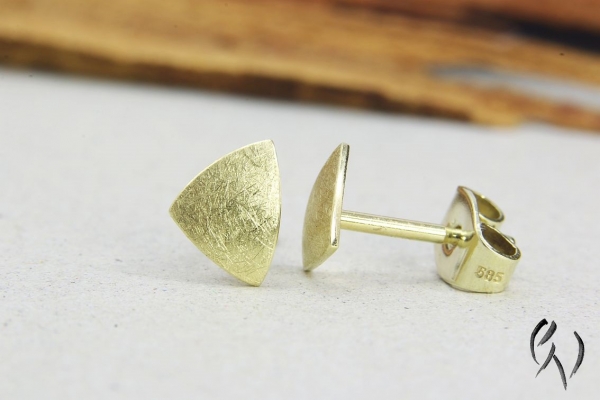 Preview: Ohrstecker Zena, Gold 585/-, mattgekratzt