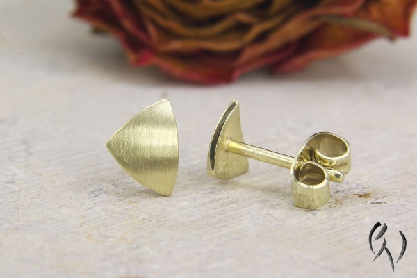 Preview: Ohrstecker Zena, Gold 585/-, strichmatt